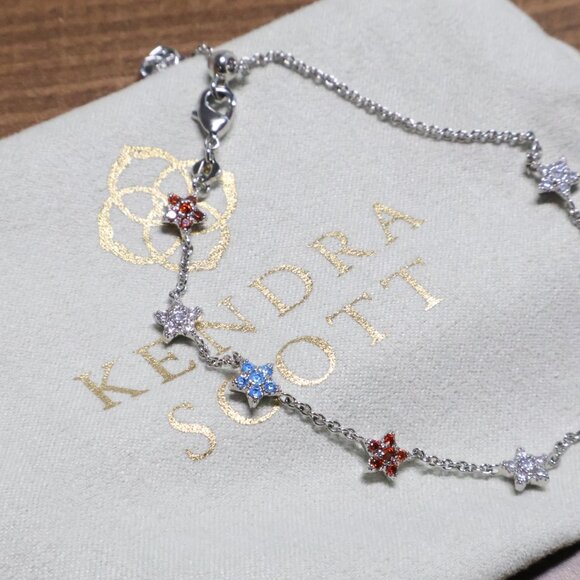 Kendra Scott Sierra Star Chain Bracelet Silver Crystal - Picture 3 of 3